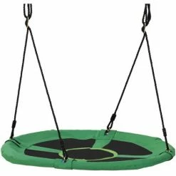 HOMCOM 100cm Giant Nest Web Rope Hanging Tree Swing Seat Round Backyard