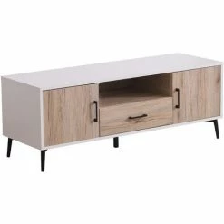 HOMCOM 120cm TV Cabinet Stand DVD Media Center Drawer Living Room Organiser