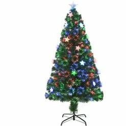 HOMCOM 5FT Prelit Artificial Christmas Tree Fibre Optic LED Light Decoration