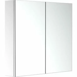 HOMCOM Bathroom Cabinet Double Door Wall Mounted Mirror Stainless Steel