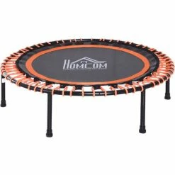 HOMCOM 40" Mini Round Trampoline Aerobic Exercise Bungee Rebounder Orange