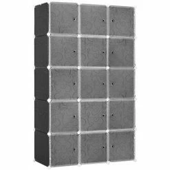 HOMCOM Cube DIY Wardrobe Portable Interlocking Plastic Modular Closet Cabinet