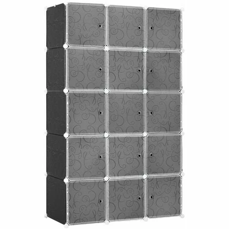 HOMCOM Cube DIY Wardrobe Portable Interlocking Plastic Modular Closet Cabinet