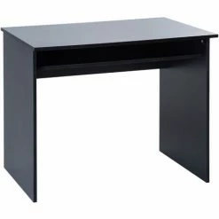 HOMCOM Writing Computer Desk Workstation PB Black Home Office Wooden Table