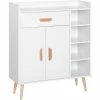 HOMCOM Sideboard, Side Cabinet, Floor Cupboard With Storage Drawer For Hallway, Kitchen, Bedroom, Living Room, White