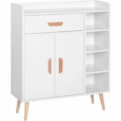 HOMCOM Sideboard, Side Cabinet, Floor Cupboard With Storage Drawer For Hallway, Kitchen, Bedroom, Living Room, White