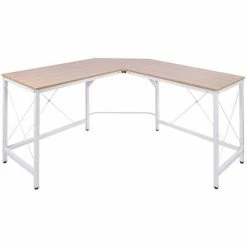 HOMCOM Corner L-Shape Desk Home Office Gaming Computer PC Workstation Oak