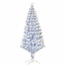 HOMCOM Artificial Fibre Optic Christmas Tree Seasonal Decoration W/ 21 LED