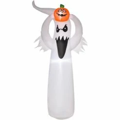 HOMCOM LED Floating Ghost Pumpkin Halloween Decoration Mains Powered Vivid 6FT