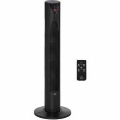 HOMCOM Oscillating Tower Fan Remote Control 3 Speed Cooling Machine Black