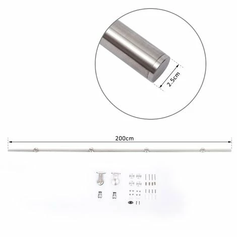 HOMCOM Modern Sliding Barn Door Closet Hardware Track Kit Track System Unit