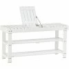 HOMCOM 3-Tier Open Shoe Rack Hidden Storage Wood Frame Wide Shelves White