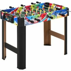 HOMCOM 2.8ft Football Table Kid Adult Gaming Fun Indoor W/ 8 Rods Scoreboard