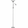 HOMCOM Mother-Child Floor Lamp Duo Light Steel Frame W/ 2 Switches Round Base