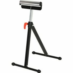 HOMCOM Woodworking Metal Roller Stand Wood Work Rest Adjustable Support