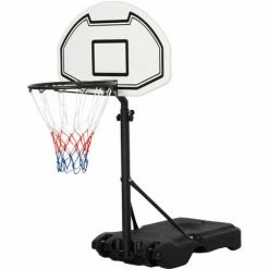 HOMCOM Basketball Stand And 94-123cm Height Adjustable Hoo For Pool Side