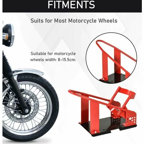 HOMCOM Motorcycle Wheel Chock 8-15.5 cm Metal Holder For Truck And Trailer