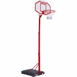 HOMCOM Adjustable Basketball Stand Backboard With Wheels For Kids 2.1-2.6m
