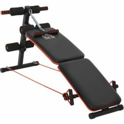 HOMCOM Foldable Sit Up Bench 5-Level Adjustable Core Workout For Home Gym Black