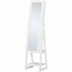 HOMCOM Freestanding Jewellery Storage Armoire W/ 2 Mirrors Drawers Hooks Lights