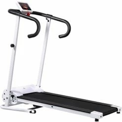 HOMCOM 1-10Km/h Folding Treadmill Home Running Fitness Machine W/ Safety Stopper