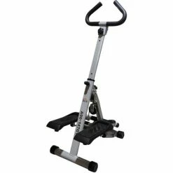 HOMCOM Foldable Stepper Adjustable Step Machine W/ Handlebar LCD Display, Grey
