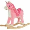 HOMCOM Kids Rocking Unicorn Ride-On Horse Moving Mouth Tail Sounds 36-72 Mnths