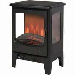 HOMCOM 900W/1800W Freestanding Electric Fireplace W/ Adjustable Artificial Flame