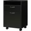 HOMCOM Rolling File Cabinet Office Storage W/ 2 Drawers Shelf Wheels Black