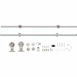 HOMCOM 6.6ft/200CM Stainless Steel Sliding Barn Door Hardware Kit Roller