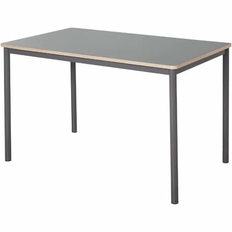 HOMCOM 120cm Minimalistic Dining Table Steel Frame Foot Pads Simple Style Grey