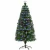 HOMCOM 5FT Multicoloured Artificial Christmas Tree W/ Pre-Lit Modes Metal Stand