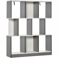 HOMCOM 3-Tier 8-Cube Home Office Display Unit Bookcase Shelving Anti-Tip Straps