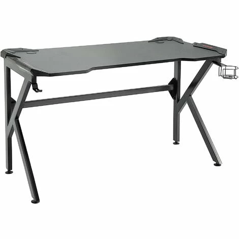 HOMCOM Spacious Gaming Desk Home Racing w/ Steel Frame Cup Headphone Holder Hook