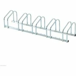 HOMCOM 5 Bike Parking Rack Floor Bicycle Locking Storage Stand Holder Silver
