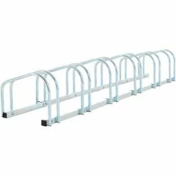 HOMCOM 6 Bike Parking Rack Floor Bicycle Locking Storage Stand Holder Silver