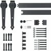 HOMCOM Sliding Wood Barn Door Track System Kit Hardware Set Stainless Steel