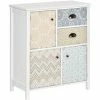 HOMCOM 5 Drawer Table Multi-purpose Storage Chest Sideboard Retro Style Entryway