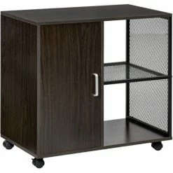HOMCOM Printer Stand Home Office Mobile Cabinet Organizer With Castors, Door