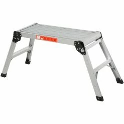 HOMCOM Work Platform Ladder Hop Step Up Folding Bench Stage Ladder Aluminum