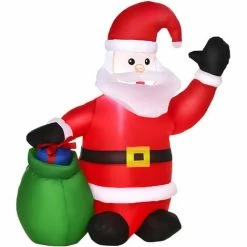 HOMCOM Inflatable Blow Up Christmas Santa Claus 120cm LED Lighted Holiday Decoration