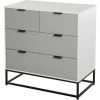 HOMCOM Modern Chest Of 4 Drawers Sideboard Dresser For Bedroom Living Room