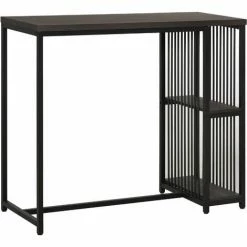 HOMCOM Bar Table With Storage Shelf, Adjustable Foot Pad And Steel Tube