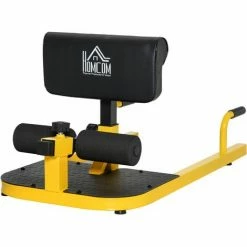 HOMCOM 3-In-1 Padded Squat Machine Home Gym Workout Fitness Equipment Yellow