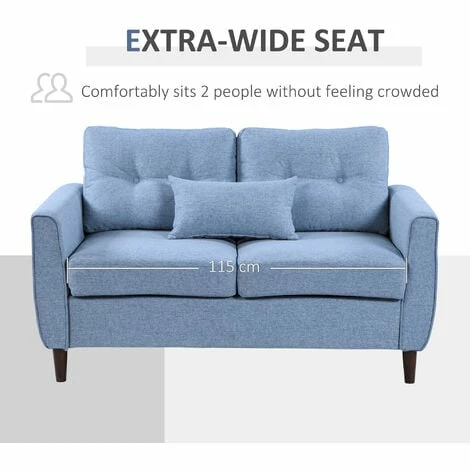 HOMCOM Modern Chic Loveseat with Armrest Spring Padding for Home Office