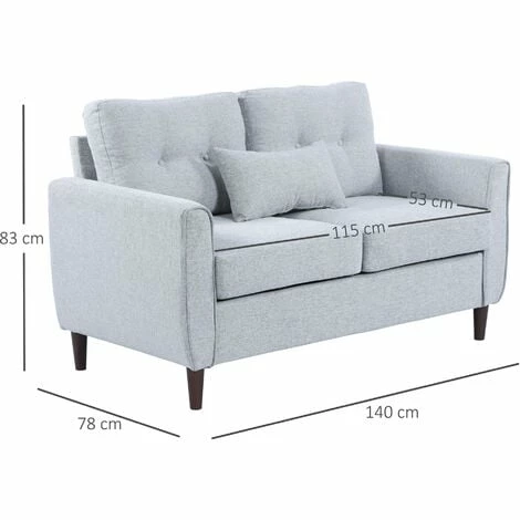 HOMCOM Modern Chic Loveseat with Armrest Spring Padding for Home Office