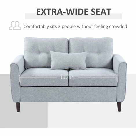 HOMCOM Modern Chic Loveseat with Armrest Spring Padding for Home Office