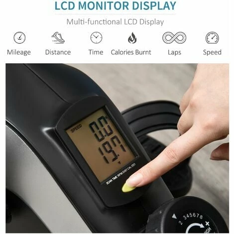 HOMCOM 8-Level Mini Exercise Bike Magnetic Resistance Leg Fitness LCD Display