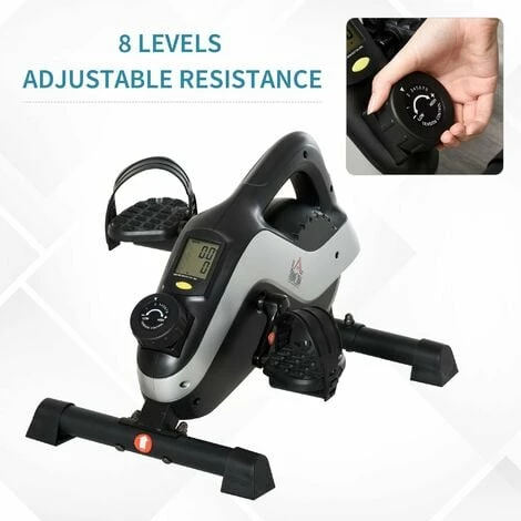 HOMCOM 8-Level Mini Exercise Bike Magnetic Resistance Leg Fitness LCD Display