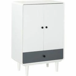 HOMCOM Modern Cabinet Storage Organizer With Doors And Drawer For Bedroom